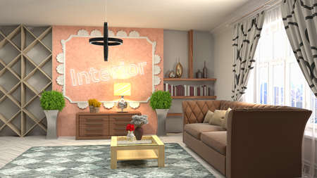 Interior of the living room. 3D illustration.の写真素材