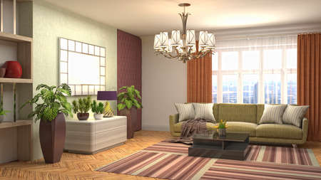 Interior of the living room. 3D illustration.の写真素材