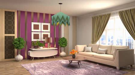 Interior of the living room. 3D illustration.の写真素材