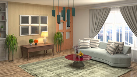 Interior of the living room. 3D illustration.の写真素材
