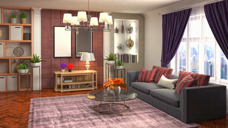 Interior of the living room. 3D illustration.の写真素材