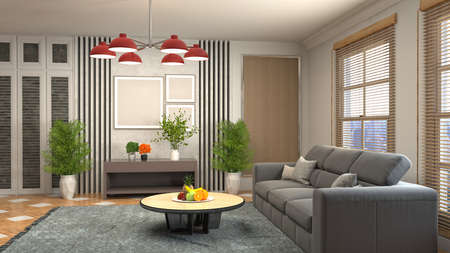 Interior of the living room. 3D illustration.の写真素材