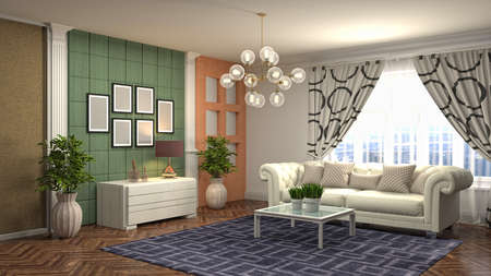 Interior of the living room. 3D illustration.の写真素材