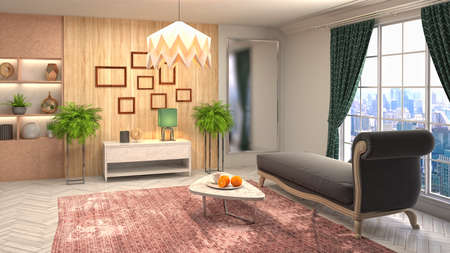 Interior of the living room. 3D illustration.の写真素材