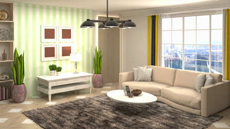 Interior of the living room. 3D illustration.の写真素材