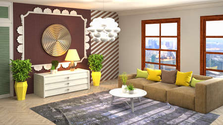 Interior of the living room. 3D illustration.の写真素材