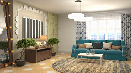 Interior of the living room. 3D illustration.の写真素材