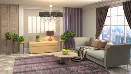 Interior of the living room. 3D illustration.の写真素材