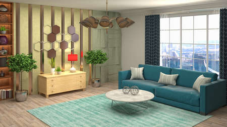 Interior of the living room. 3D illustration.の写真素材