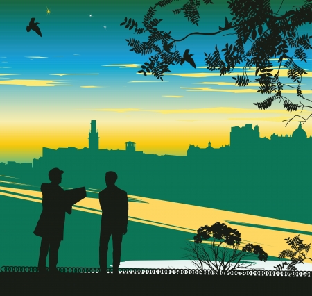 Businessman show business project to the clientのイラスト素材