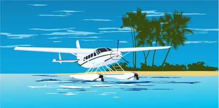 seaplane on the seaのイラスト素材