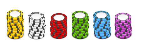 stack of chips for the rouletteのイラスト素材