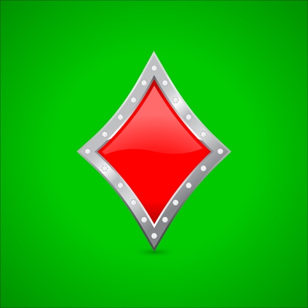 suit diamonds isolated on whiteのイラスト素材