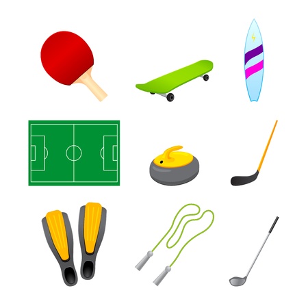 different sport items iconのイラスト素材