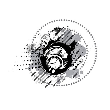 black and white clockのイラスト素材