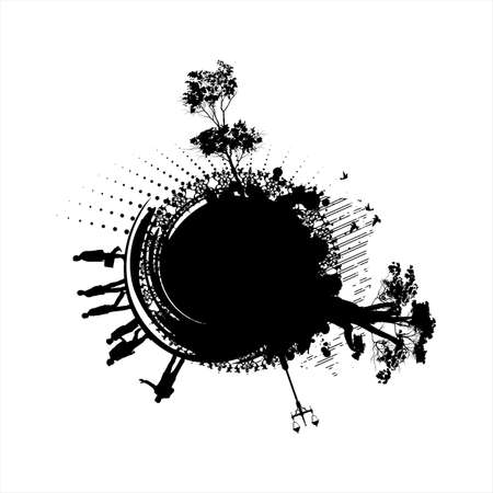 business and financial people on the planet in black and whiteのイラスト素材