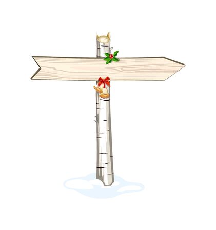 Christmas wooden arrow sign, isolatedのイラスト素材