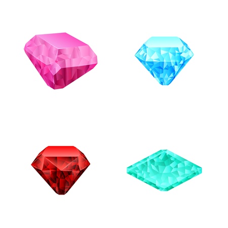 set of different color diamonds