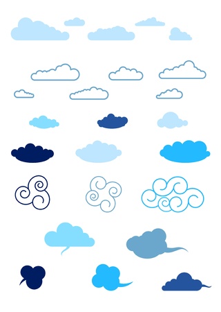 set of cartoon cloudsのイラスト素材