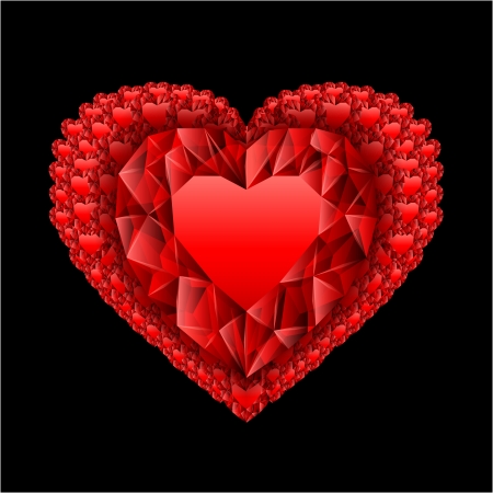 heart from many rubiesのイラスト素材