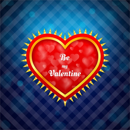ornamental heart on blue backgroundのイラスト素材