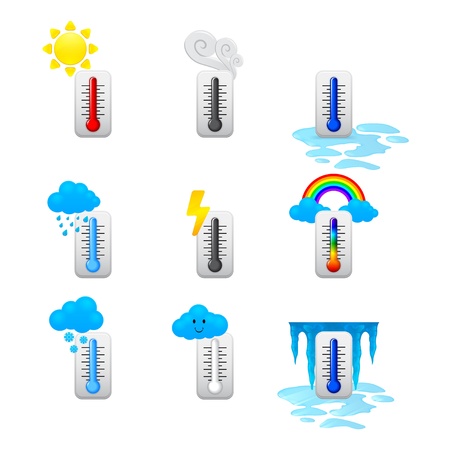 different thermometer icons setのイラスト素材