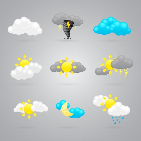 many different color weather iconsのイラスト素材