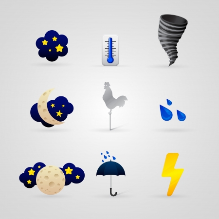 set of different color weather iconsのイラスト素材