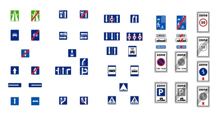 illustration of rectangle blue road signsのイラスト素材