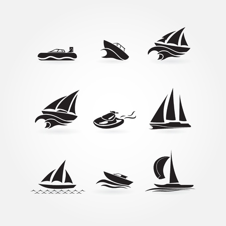 Set of yacht iconsのイラスト素材