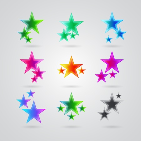 set of colorful starsのイラスト素材