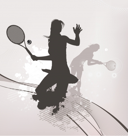 tennis girl backgroundのイラスト素材