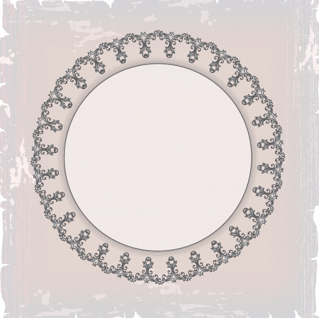 round floral vintage frameのイラスト素材