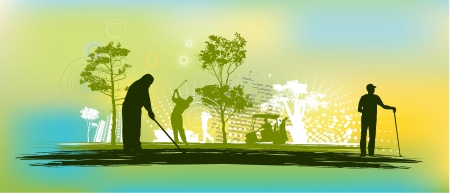 Golf player silhouetteのイラスト素材