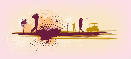 pink Golf Silhouettesのイラスト素材