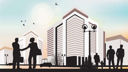 city backgroundのイラスト素材