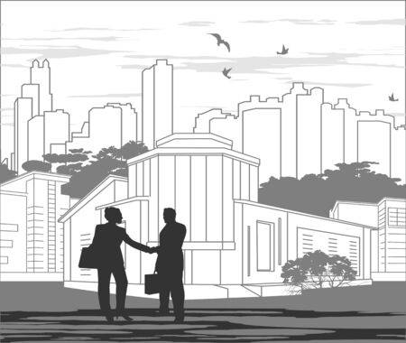 grey silhouettes of peopleのイラスト素材