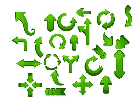 Green arrow icon setのイラスト素材