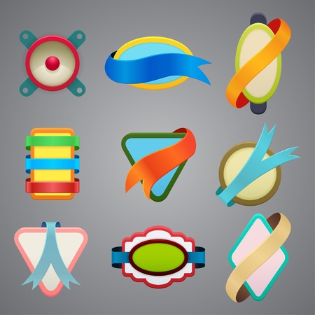 collection of different color ribbon  labelsのイラスト素材