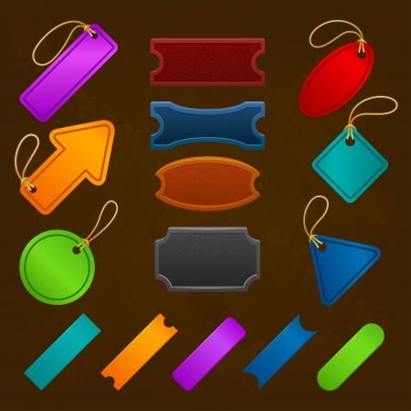 Collection of different vintage colorful design labelsのイラスト素材