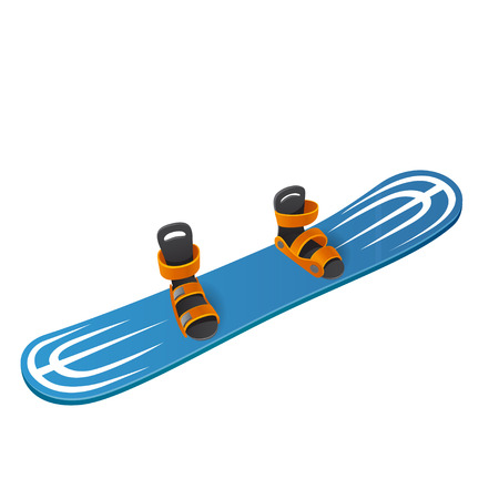 Blue snowboard isolated on white backgroundのイラスト素材