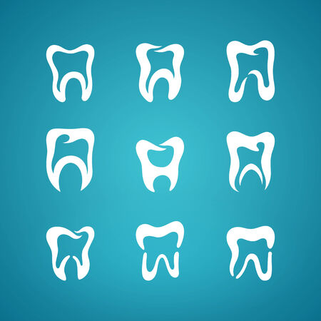 Icon tooth on blue のイラスト素材