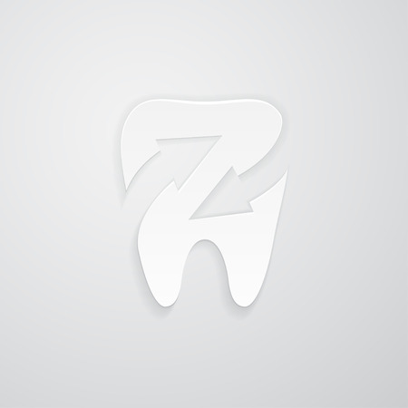 White icon protected around the tooth on white backgroundのイラスト素材