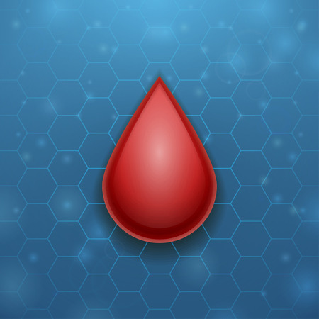 Drop of blood on blue hive backgroundのイラスト素材