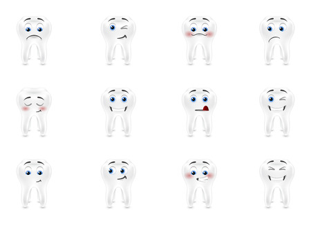 Set smiles white sensitive teethのイラスト素材