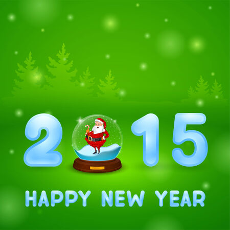 Inside ball santa in the woods on green backgroundのイラスト素材