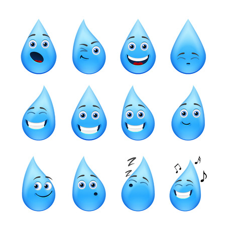 Funny and beautiful smiles in the form of rainのイラスト素材