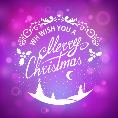 Postcard We wish you a Merry Chtistmasのイラスト素材