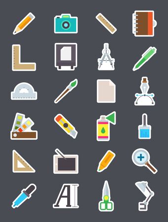 Set of 24 Design isolated vector iconsのイラスト素材