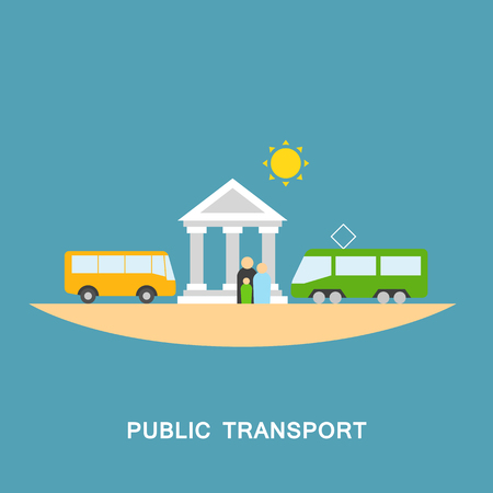 Publick transport vector imageのイラスト素材